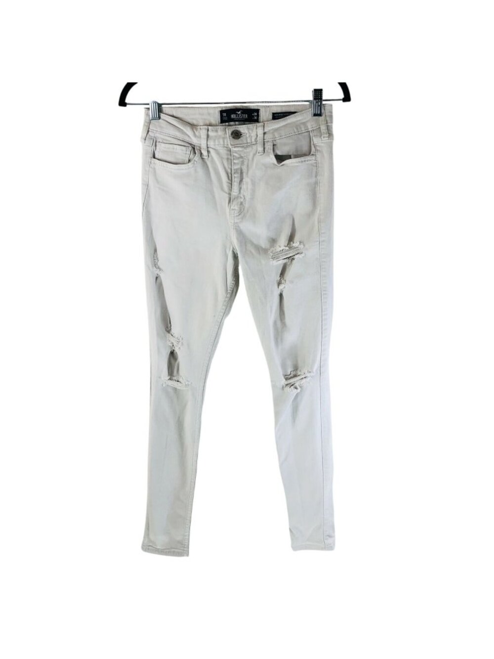 Hollister Jeans High-Rise Super Skinny Classic Stretch Distressed White 7R 28x30